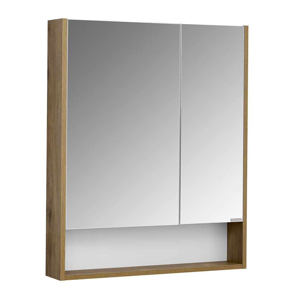 Зеркальный шкаф Aquaton Сканди 700х850х130 мм белый/дуб рустикальный