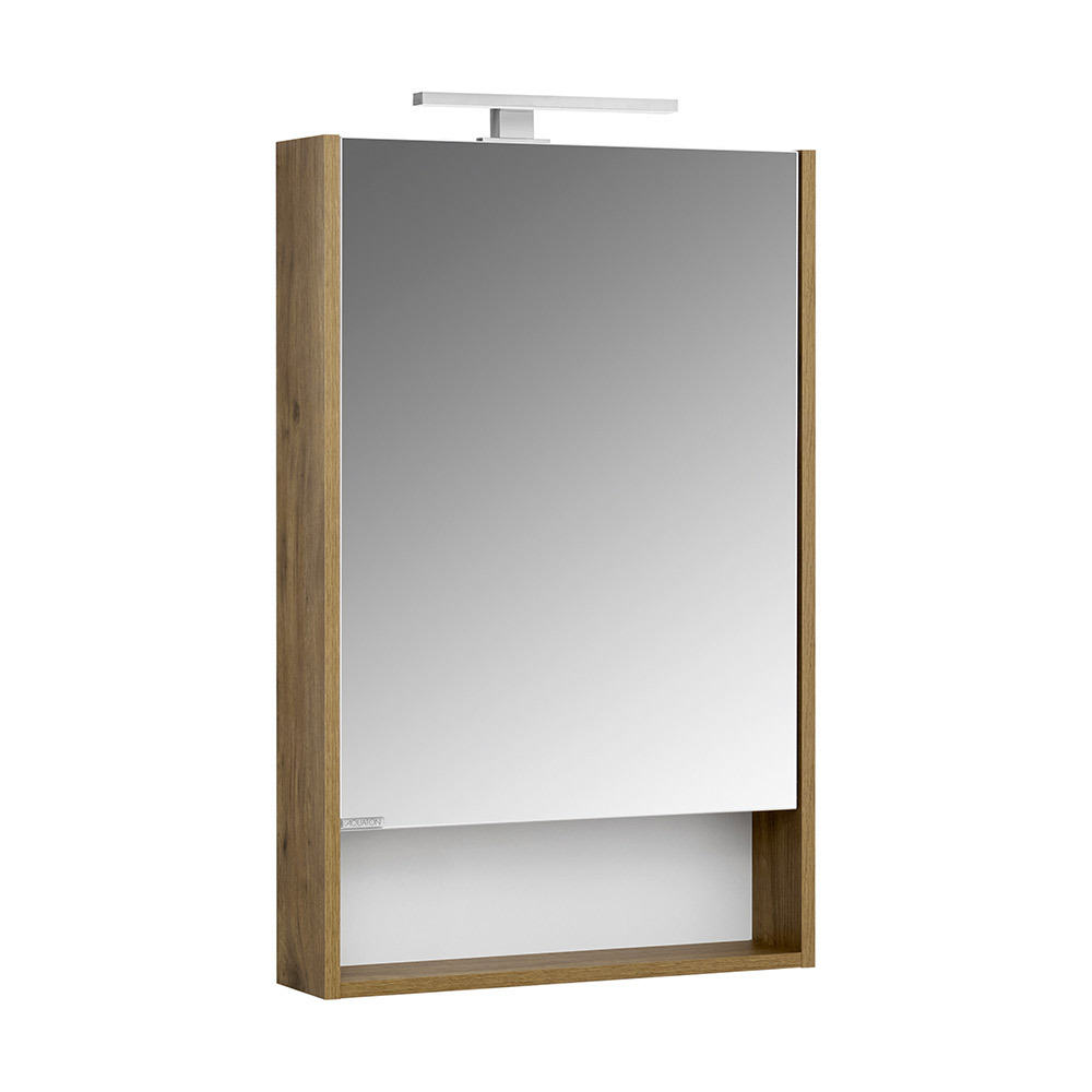 Зеркальный шкаф Aquaton Сканди 550х850х130 мм белый/дуб рустикальный зеркальный шкаф aquaton сканди 90 1a252302sdz90 белый дуб рустикальный