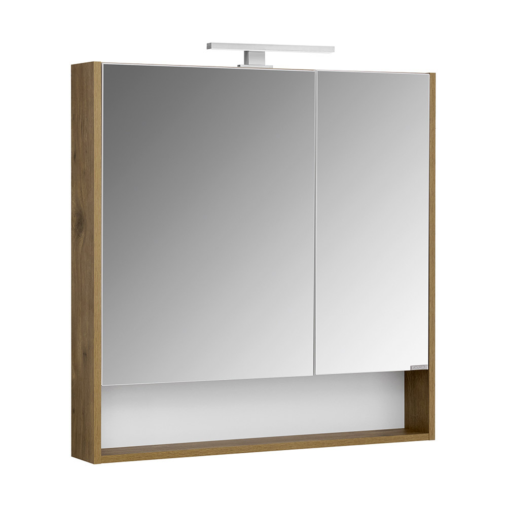 Зеркальный шкаф Aquaton Сканди 850х850х130 мм белый/дуб рустикальный
