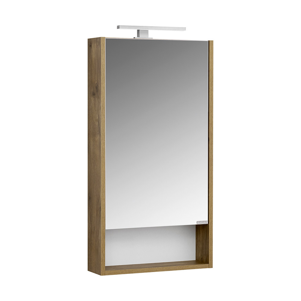 Зеркальный шкаф Aquaton Сканди 450х850х130 мм белый/дуб рустикальный зеркальный шкаф aquaton нортон 1000х810х130 мм белый