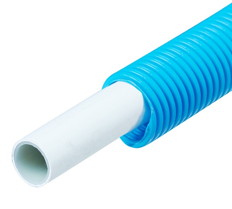 фото Труба металлопластиковая henco (25-r16mb) 16 мм синяя rixc (25 м)