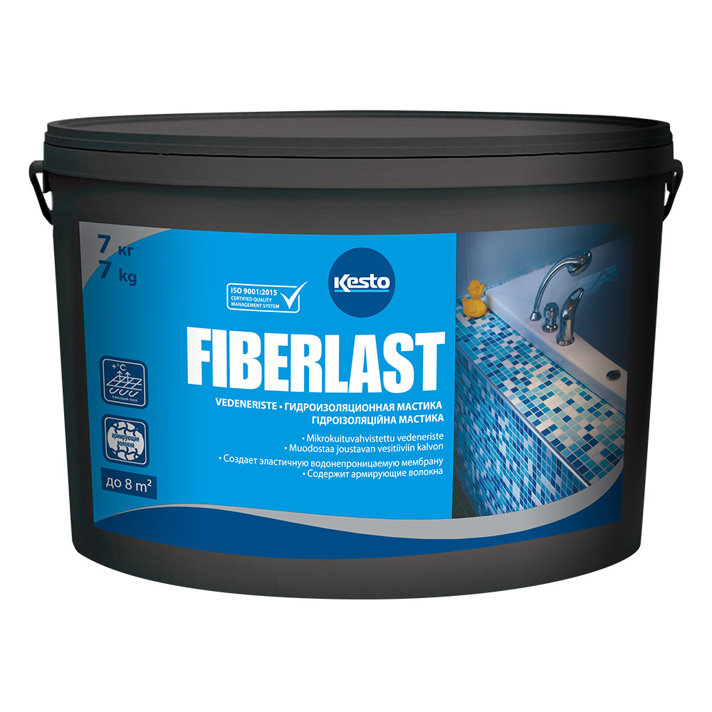 Гидроизоляция акриловая Kesto Fiberlast 7 кг мастика ecomast гидроизоляционная 5л арт эк000133169