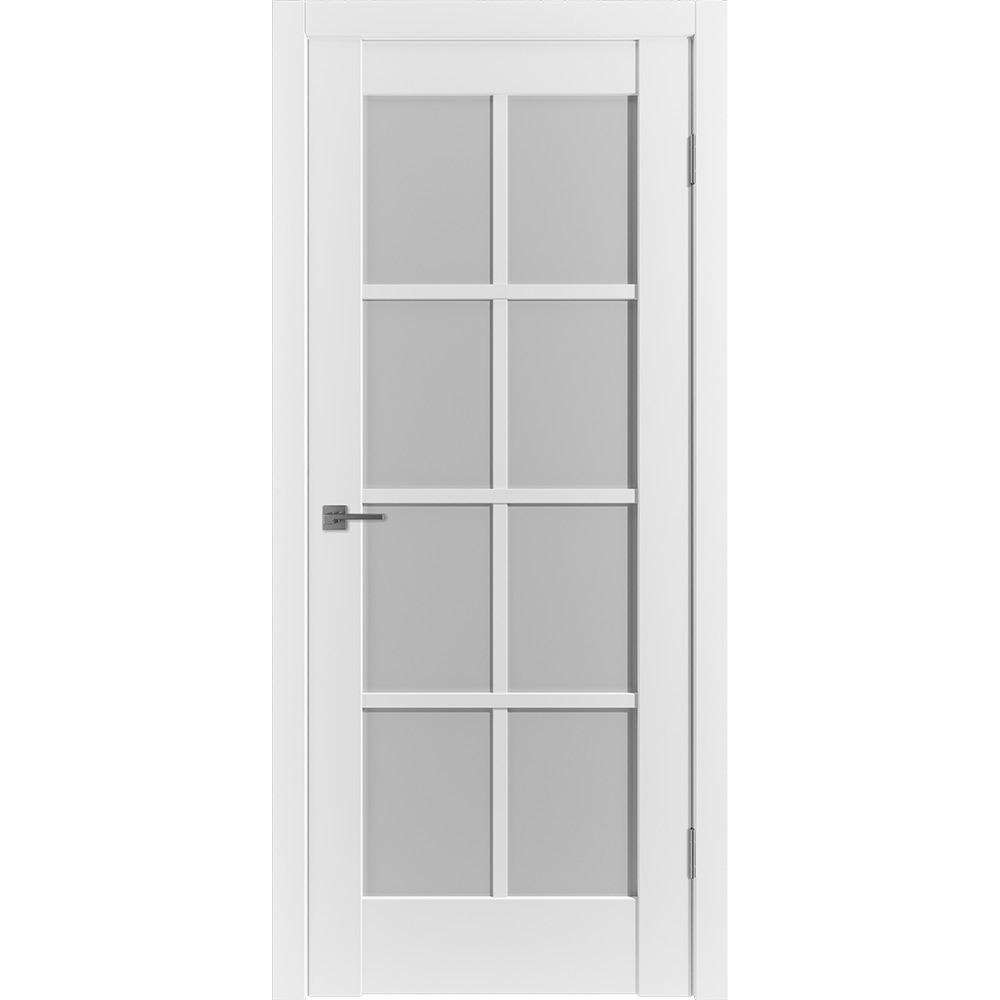 Дверь межкомнатная ER1 800х2000 мм ПВХ эмалекс белая со стеклом с замком и петлями