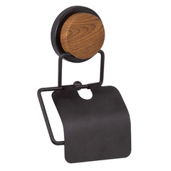 Держатель для туалетной бумаги Fixsen Magic с крышкой сталь/пластик черный (FX-46010)