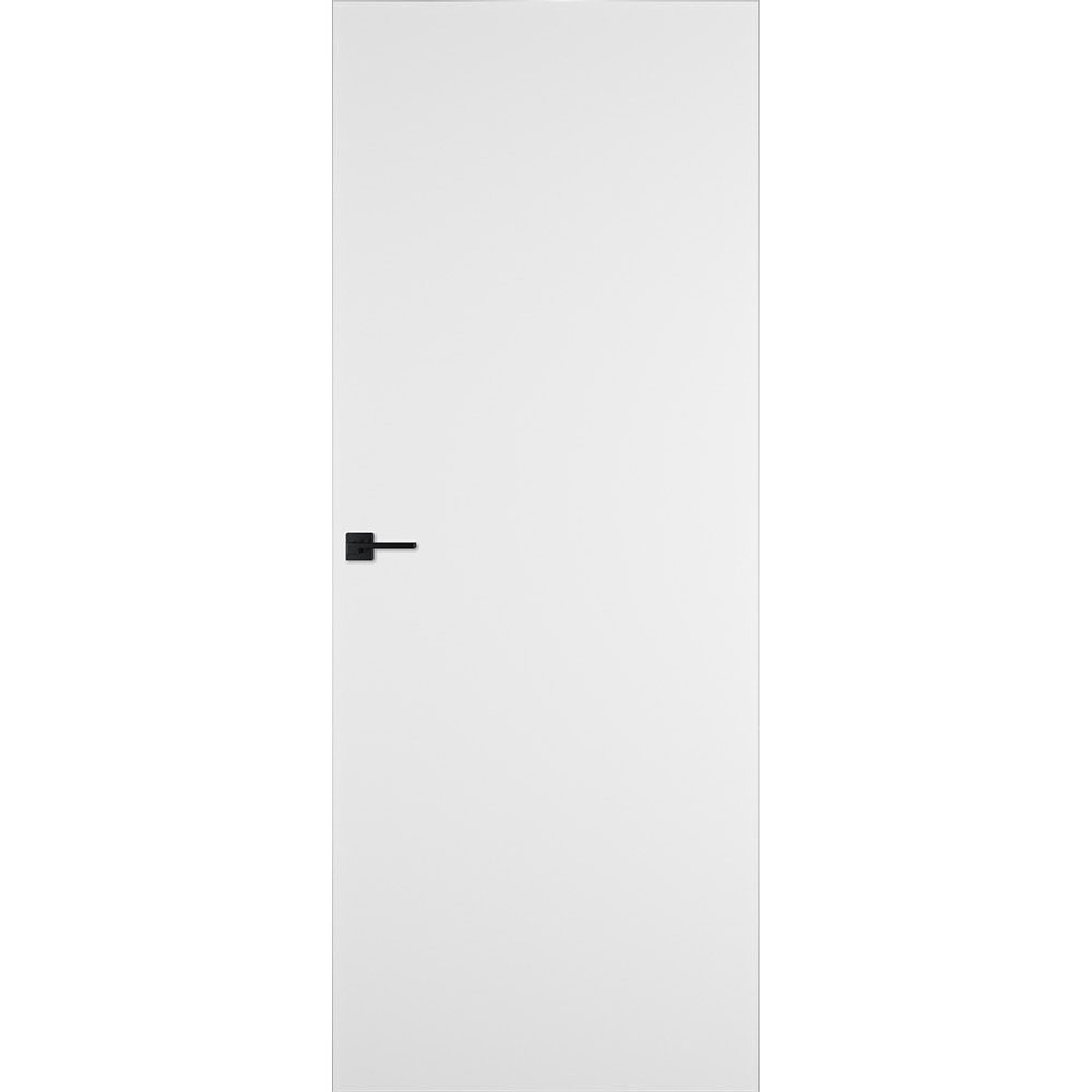 Дверь межкомнатная Invisible 800х2000 мм без покрытия глухая правая с прямым открыванием с замком черным