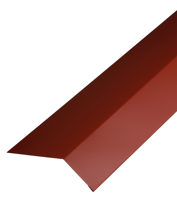 фото Планка карнизная для гибкой черепицы grand line 100х60 мм 2 м красная ral 3009