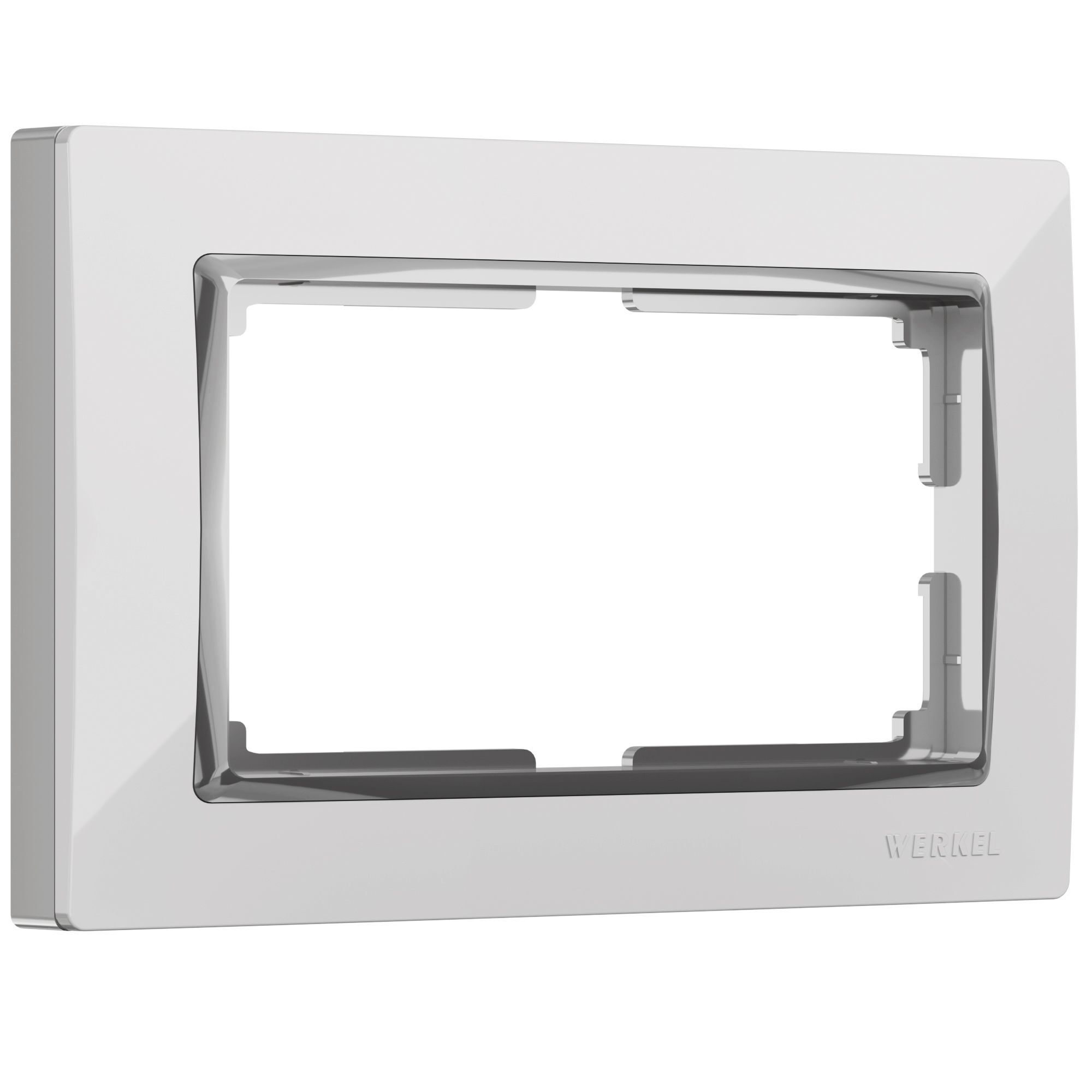 

Рамка для двойной розетки Werkel Snabb (a051646) универсальная хром/белая IP20, Белый;хром