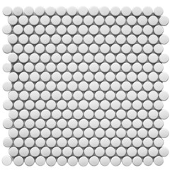 Мозаика Starmosaic Penny Round белая керамическая 315х309х6 мм матовая