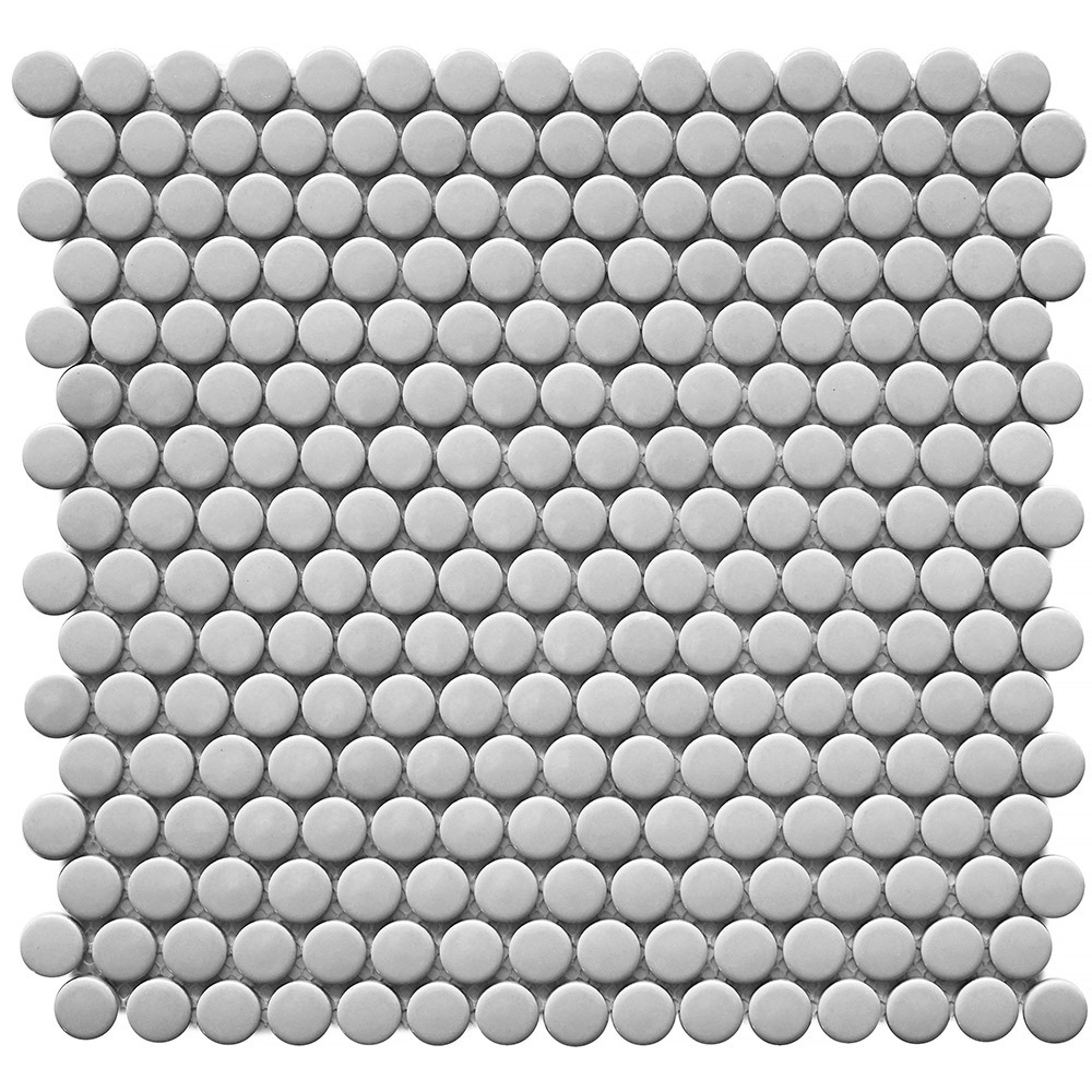 фото Мозаика starmosaic penny round серая керамическая 315х309х6 мм глянцевая