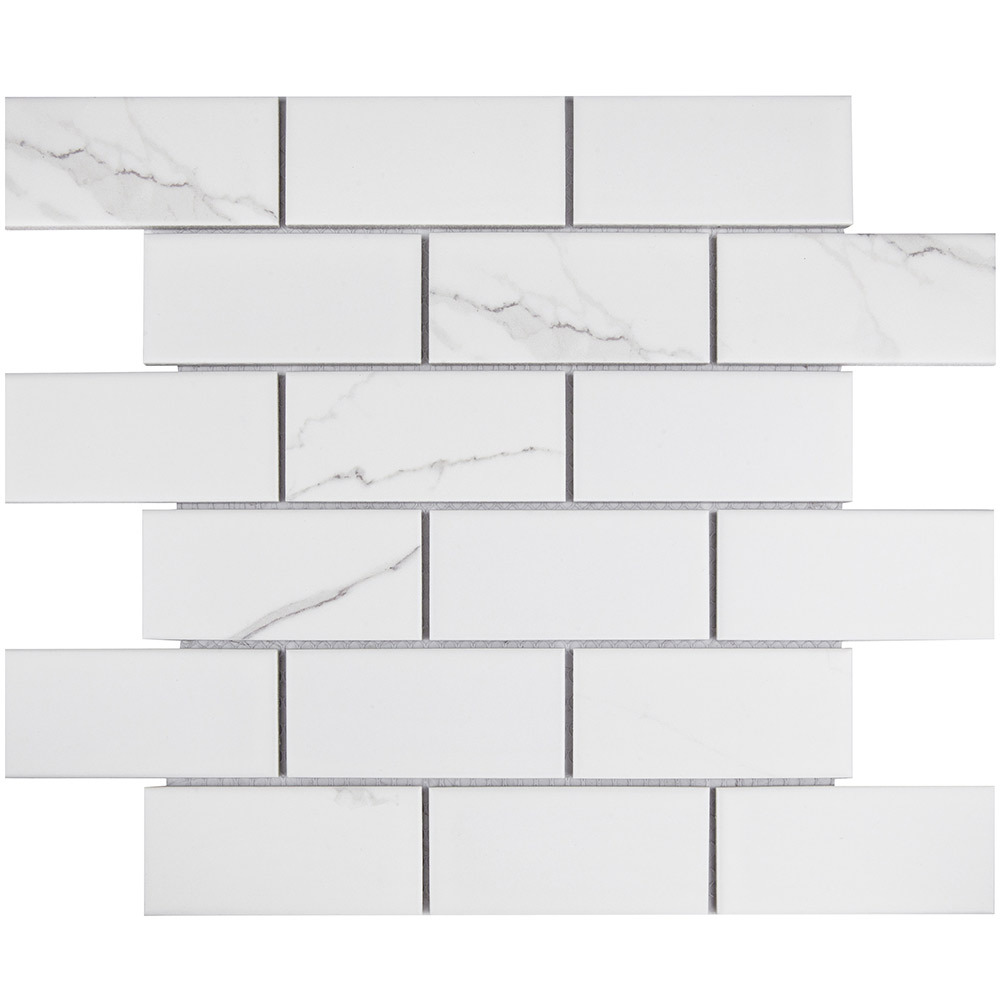 фото Мозаика starmosaic brick carrara matt белая керамическая 295х291х6 мм матовая
