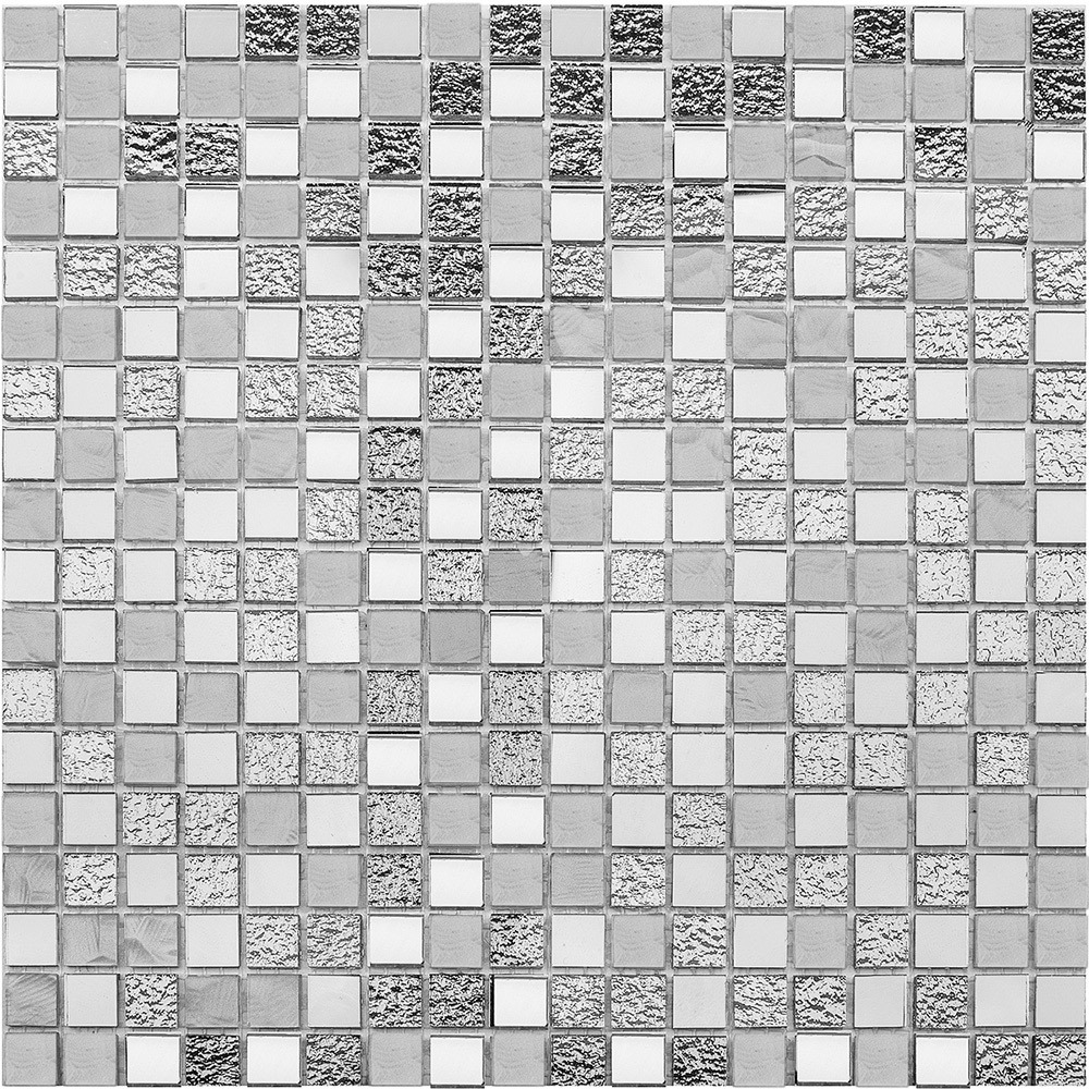 фото Мозаика starmosaic metal серебро стеклянная 300х300х4 мм глянцевая