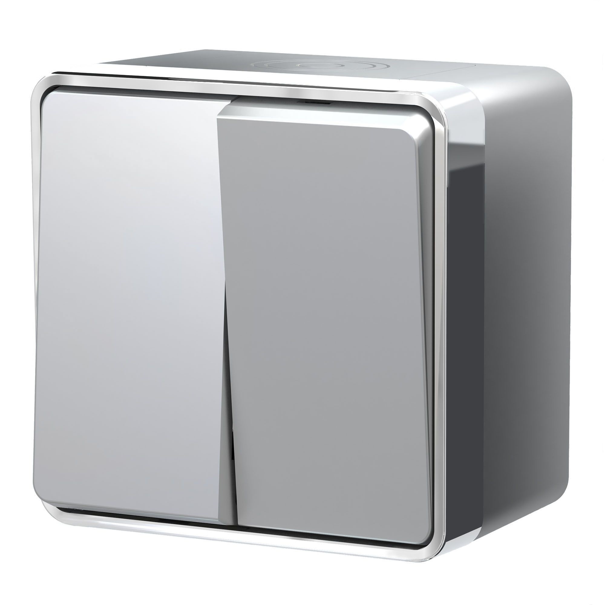 Выключатель Werkel Gallant двухклавишный накладной серебряный (a052771) выключатель werkel gallant a052769 двухклавишный открытая установка серебряный ip20