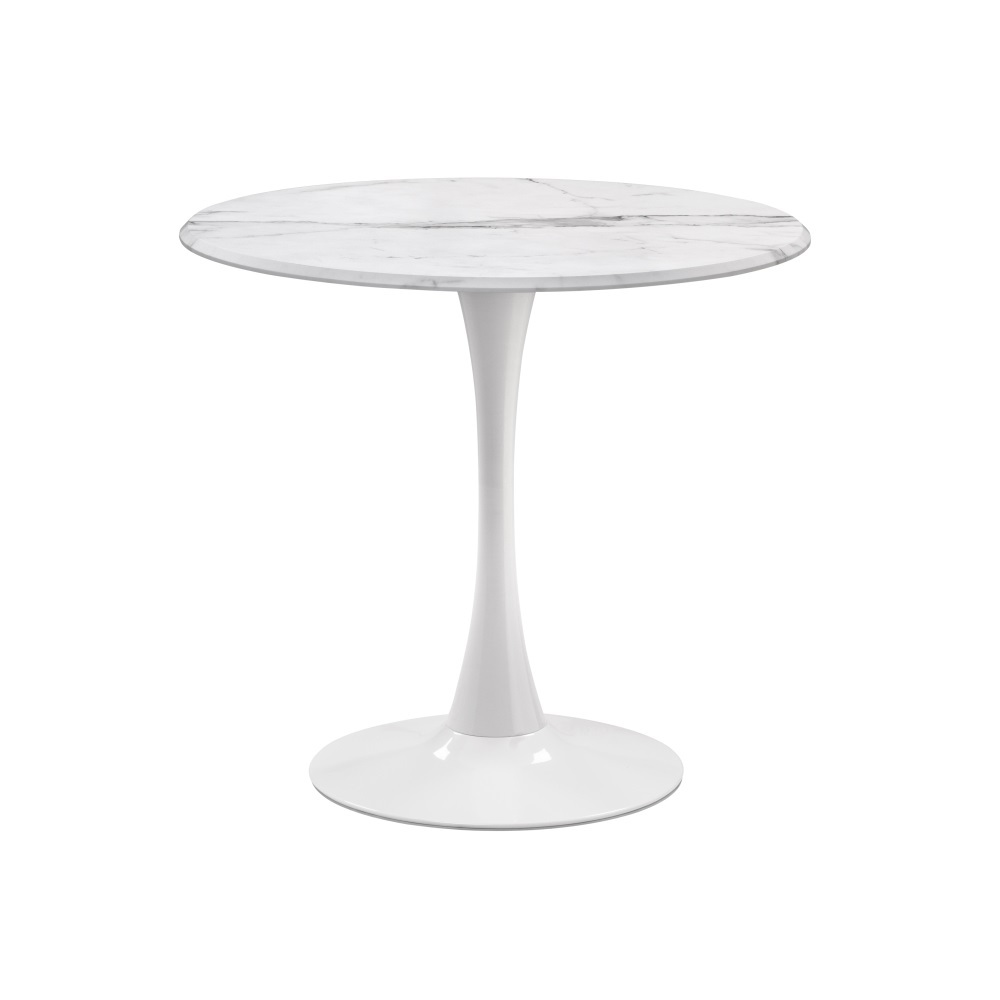 Стол кухонный круглый d0,9 м белый мрамор Тулип (530834)