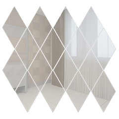 Мозаика Дом стекольных технологий серебро зеркальная 270х260х4 мм ромб