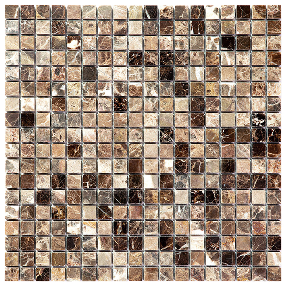 фото Мозаика mir mosaic natural i-tilе коричневая из натурального камня 298х298х4 мм глянцевая