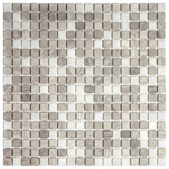 Мозаика Mir Mosaic Natural i-Tilе серая из натурального камня 298х298х4 мм глянцевая