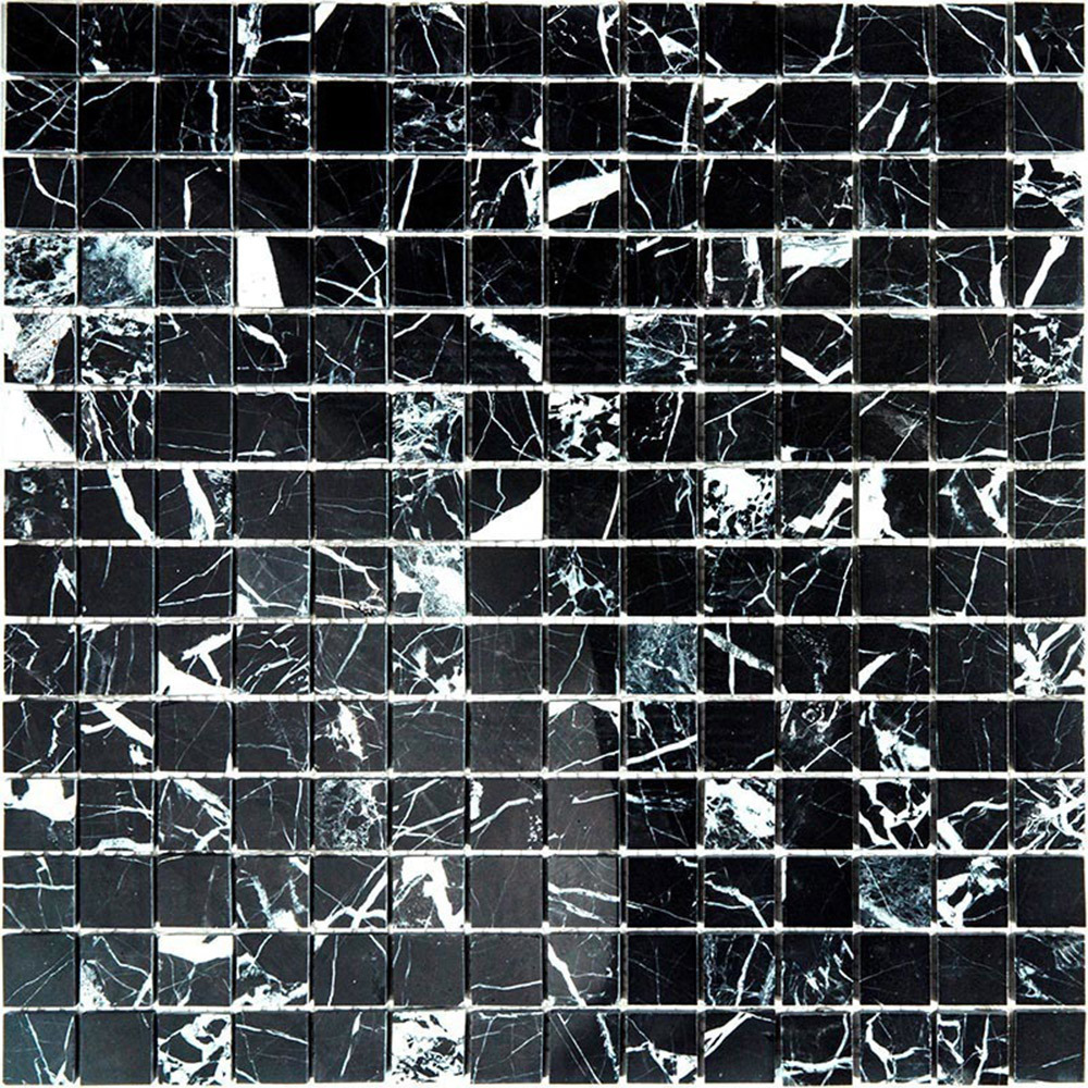 фото Мозаика mir mosaic natural adriatica черная из натурального камня 305х305х7 мм глянцевая