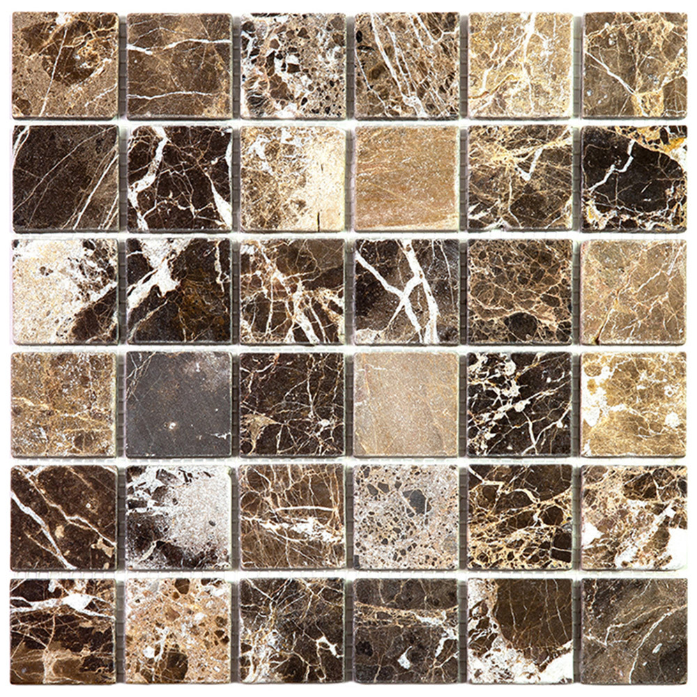 фото Мозаика mir mosaic natural adriatica коричневая 01 из натурального камня 305х305х7 мм глянцевая