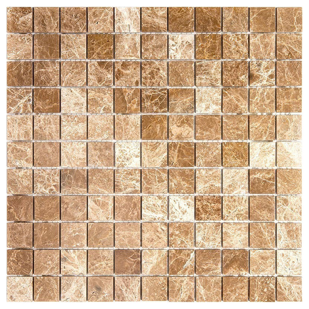 фото Мозаика mir mosaic natural i-tilе светло-коричневая из натурального камня 298х298х4 мм глянцевая