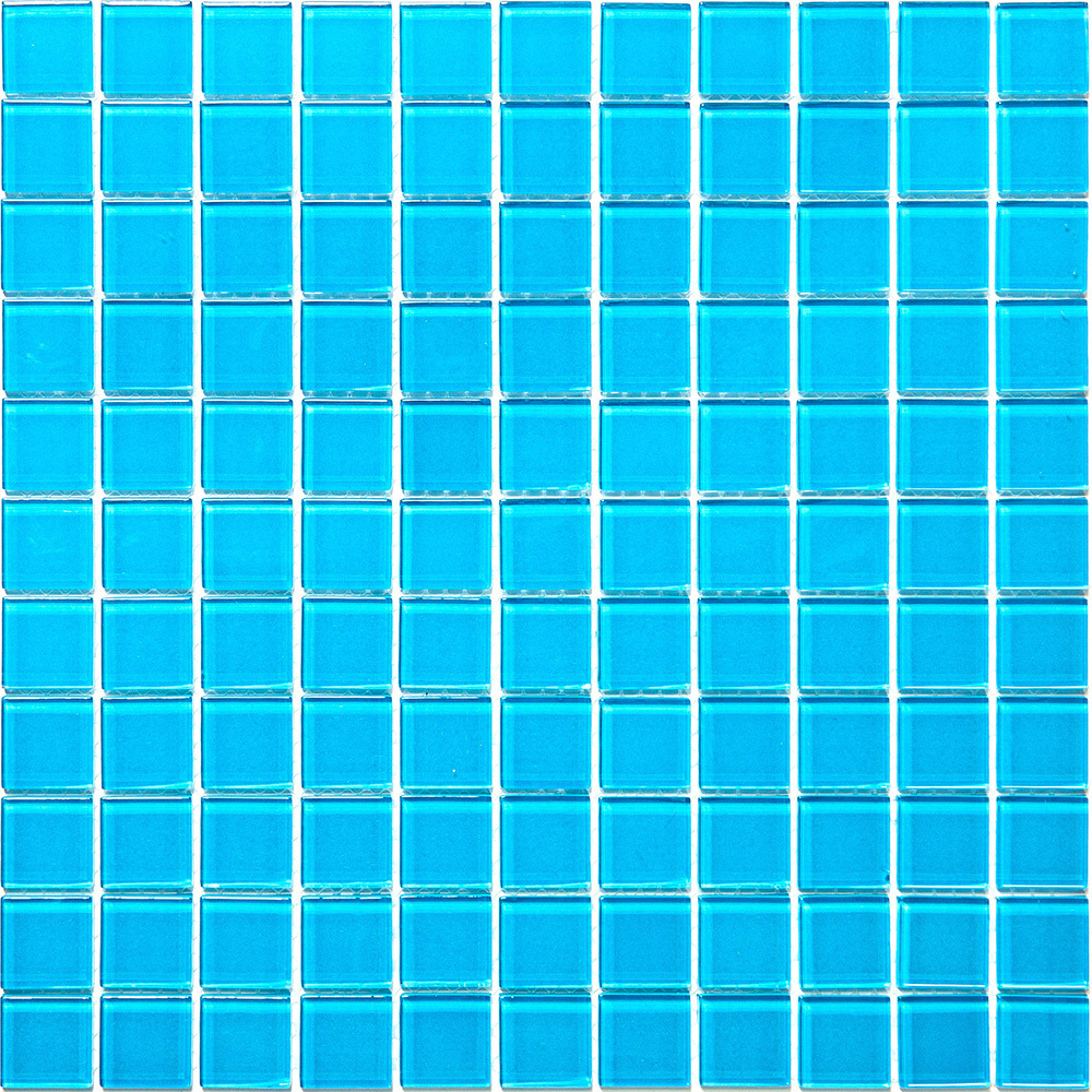 фото Мозаика mir mosaic natural color palette микс голубая стеклянная 300х300х4 мм глянцевая