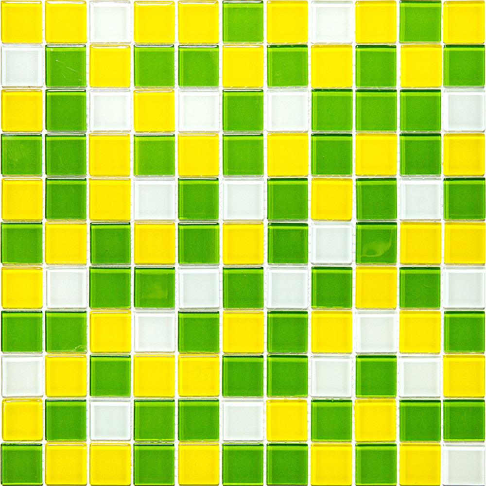 фото Мозаика mir mosaic natural color palette зеленая стеклянная 300х300х4 мм глянцевая