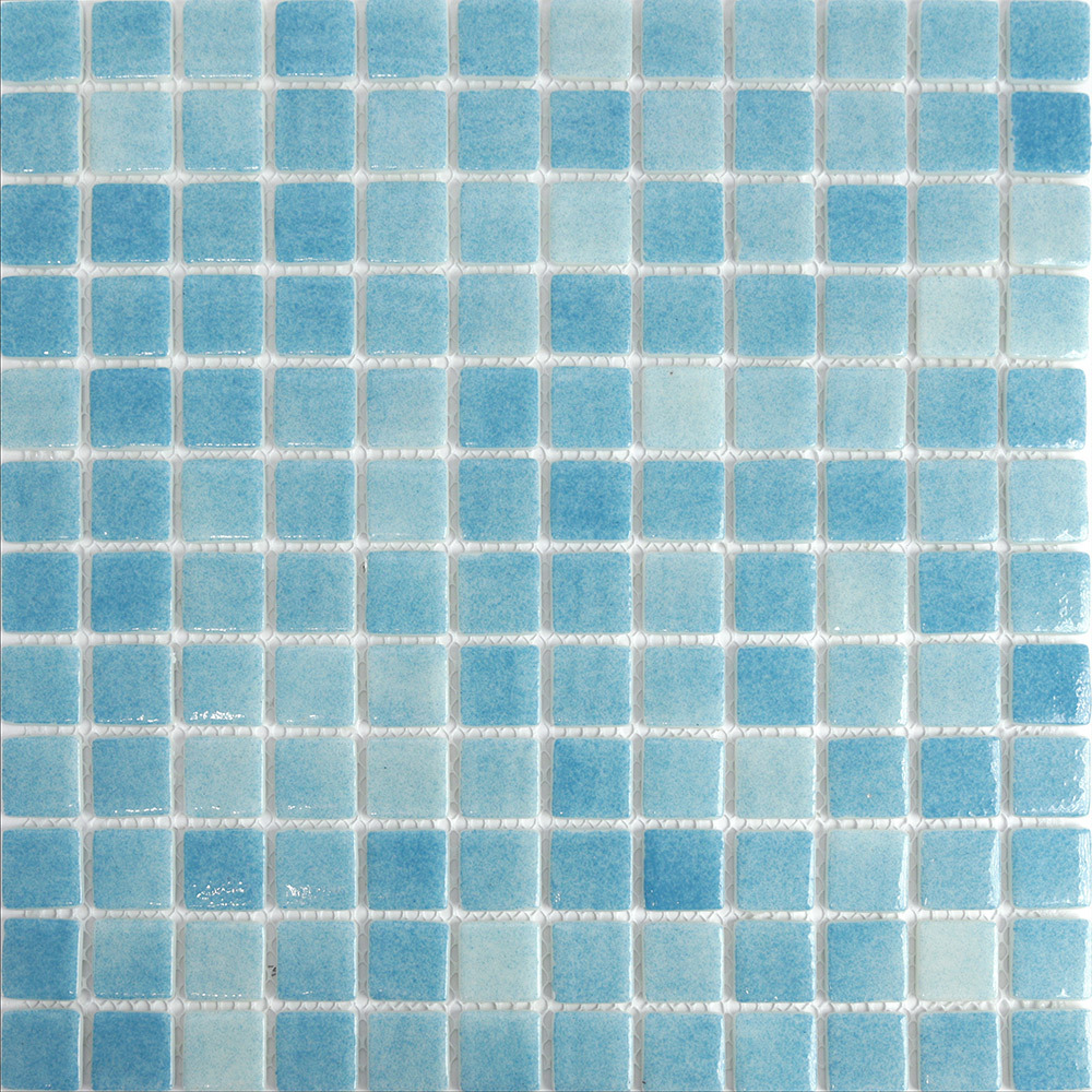 фото Мозаика mir mosaic natural steppa голубая стеклянная 315х315х5 мм глянцевая