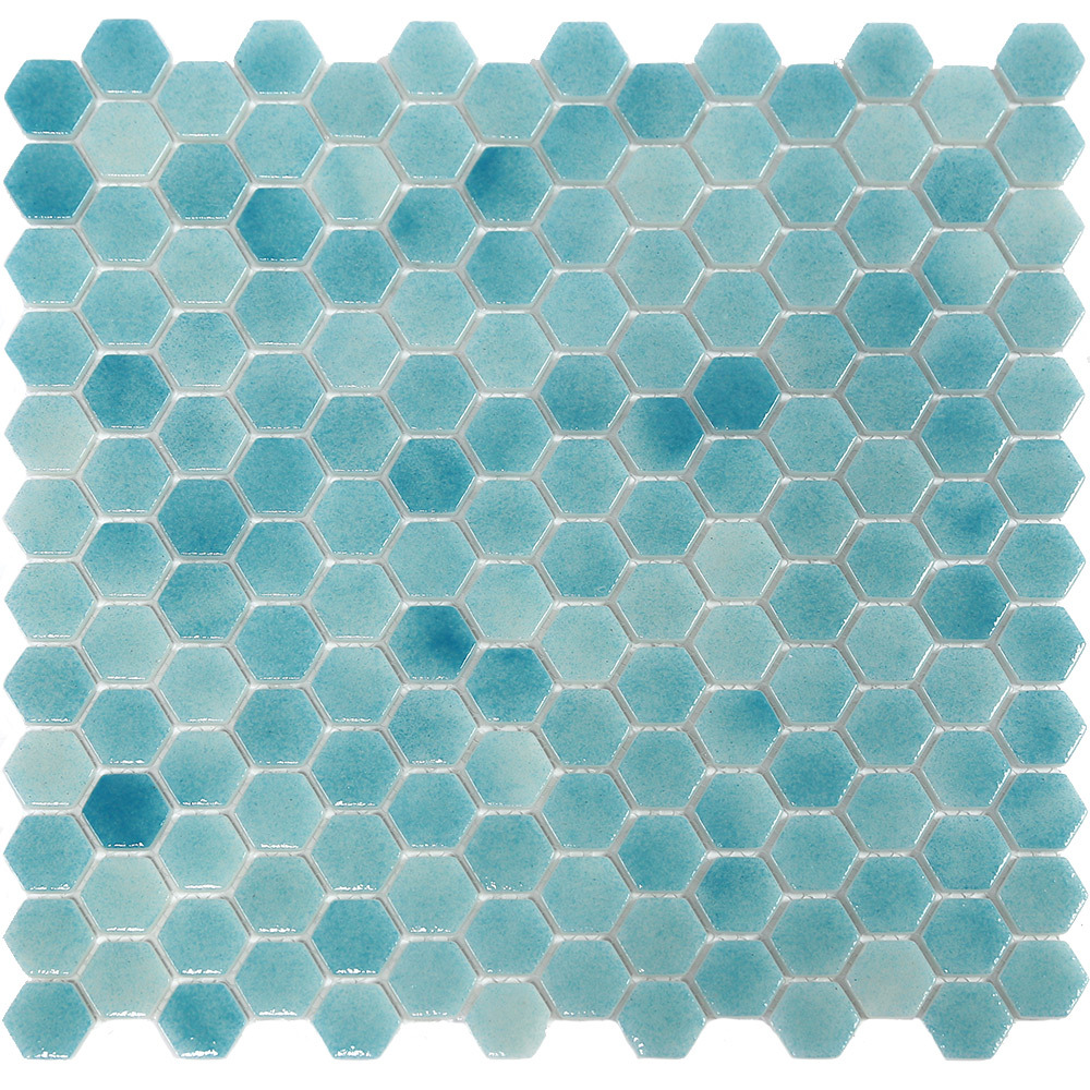 фото Мозаика mir mosaic natural steppa голубая 01 стеклянная 290х290х5 мм глянцевая