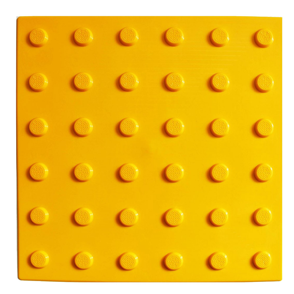 фото Тактильная плитка пвх конус в ряд 300х300х5,5 мм желтая пластфактор