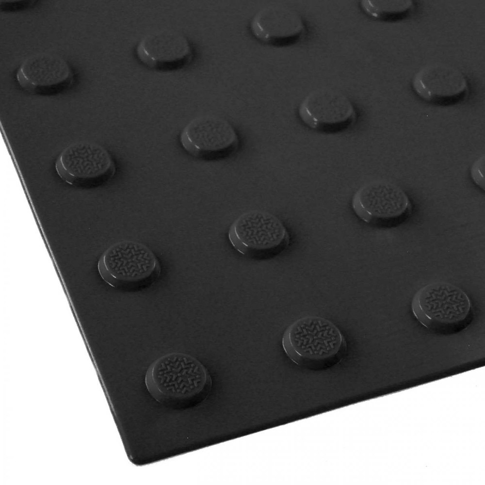 фото Тактильная плитка пвх конус в ряд 300х300х5,5 мм черная пластфактор