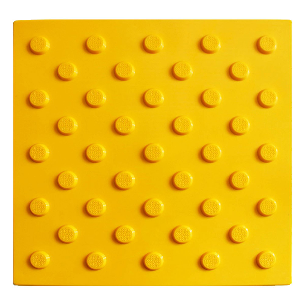 фото Тактильная плитка пвх конус шахматка 300х300х5,5 мм желтая пластфактор
