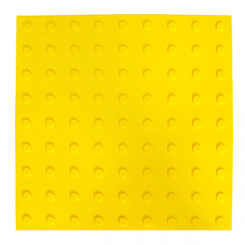 фото Тактильная плитка пвх конус в ряд 500х500х5,5 мм желтая пластфактор