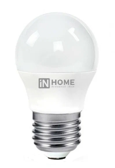 Лампа светодиодная IN HOME E27 4000К 6 Вт 570 Лм 230 В шар матовая