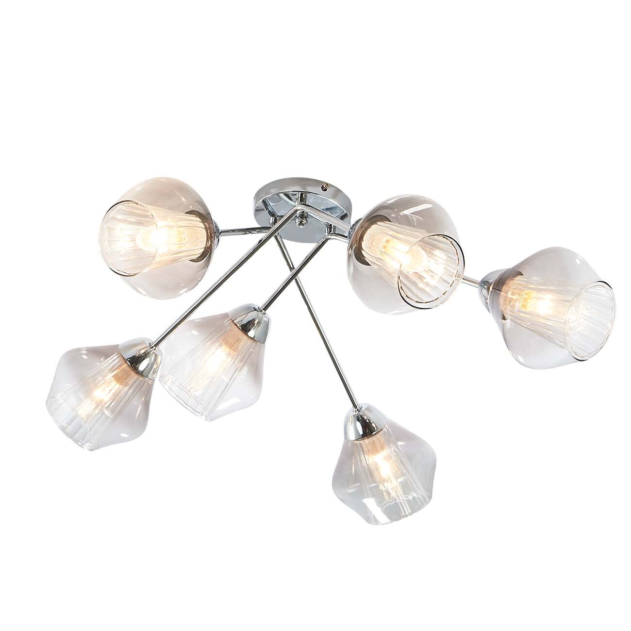 Люстра потолочная Escada Campanula E27 360 Вт 22 кв.м (674/6PL Chrome) минималистичный дизайн домашний декор креативный подвесной светильник для ресторана современная люстра для гостиной