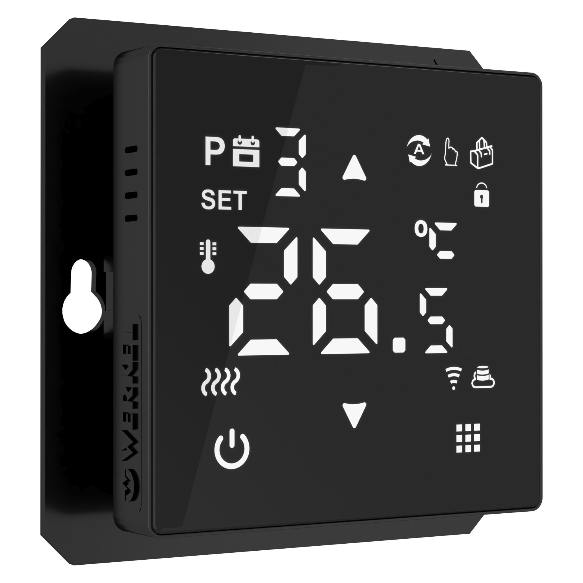 Терморегулятор сенсорный программируемый для теплого пола Werkel W1151208 черный с поддержкой Wi-Fi scbrhmi c series hmi умный жк дисплей 7 дюймов с сенсорной панелью