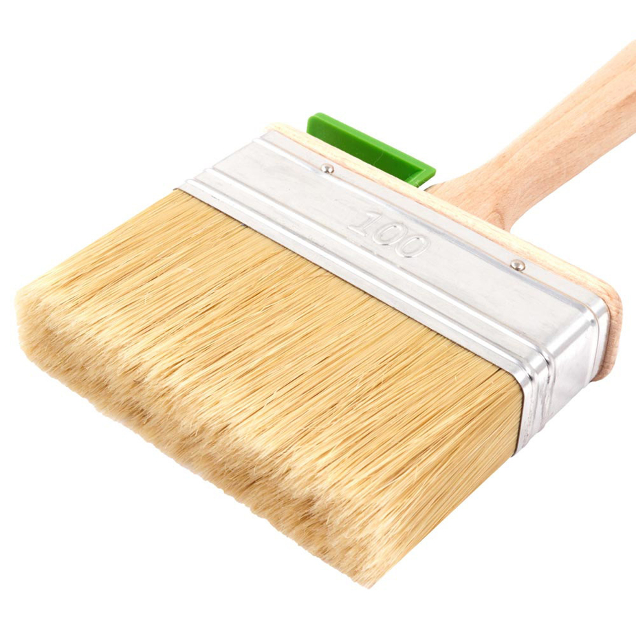 Кисть плоская натуральная щетина Wenzo Wood 100х25 мм для эмалей и ...