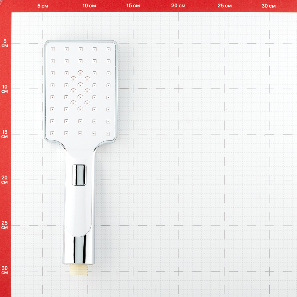 Лейка для душа 80х110 мм 1 режим без шланга пластик хром/белая (793137) Вид№3