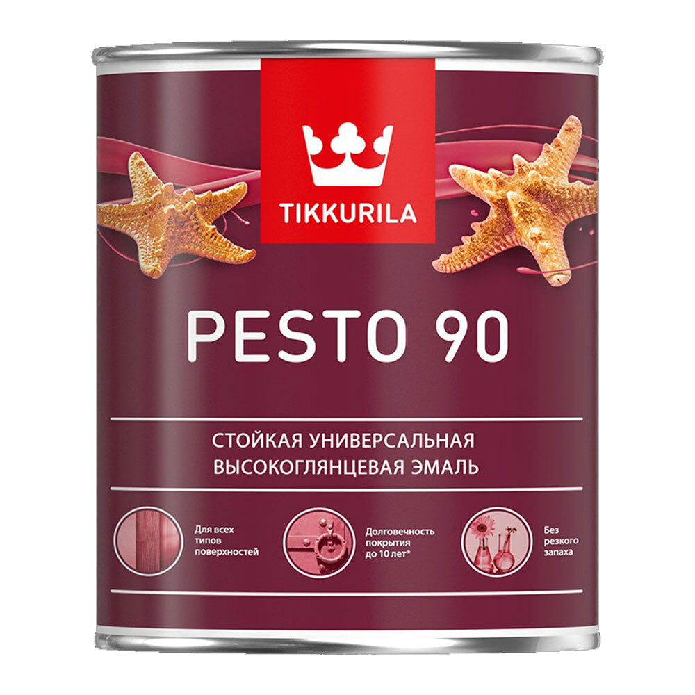 Эмаль алкидная Tikkurila Pesto 90 база A глянцевая 0,9 л