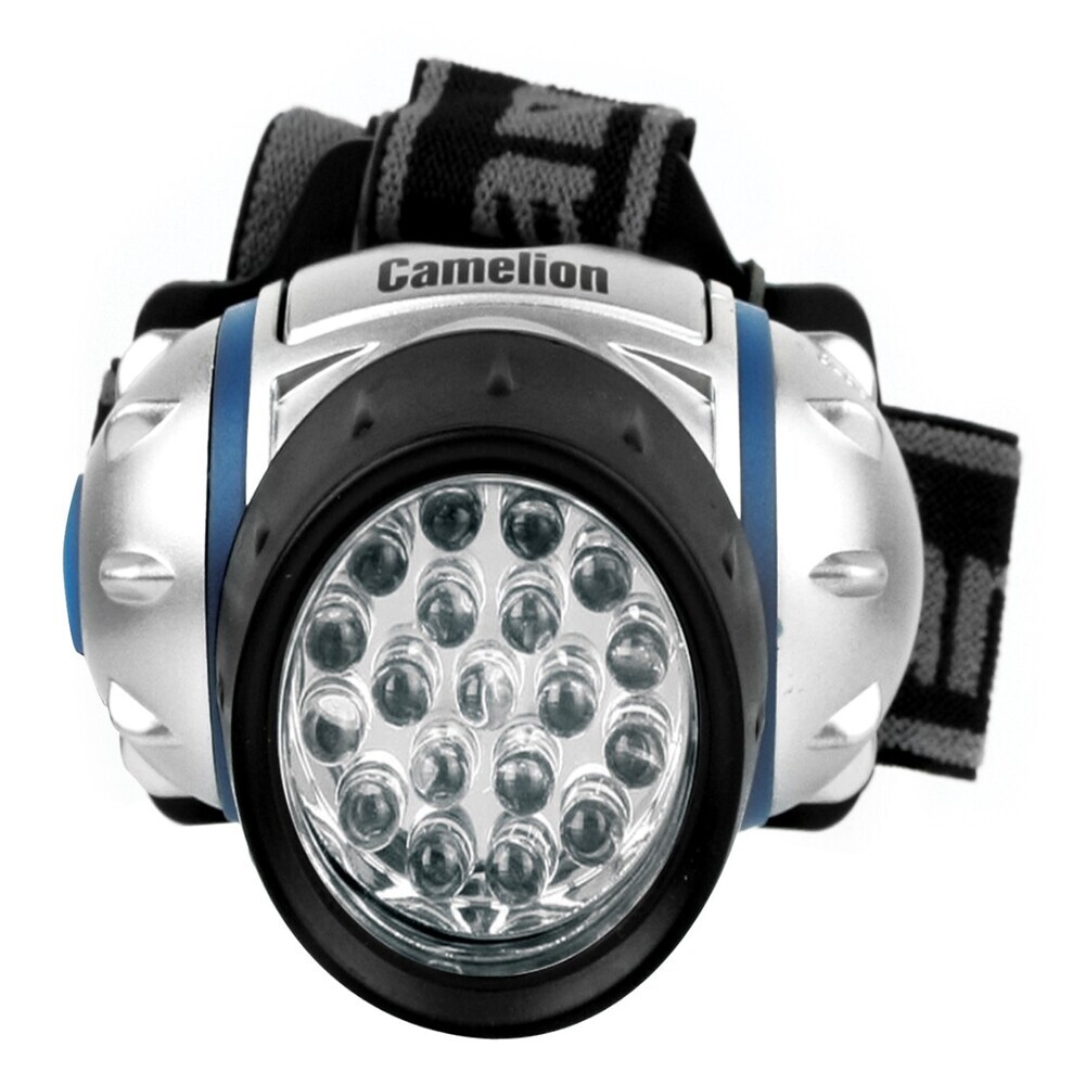 Фонарь налобный Camelion (LED5313-19F4) светодиодный 19 LED на батарейках AAA пластик 4 режима фонарь ручной camelion led5135 светодиодный 1 led на батарейках aa алюминий 3 режима