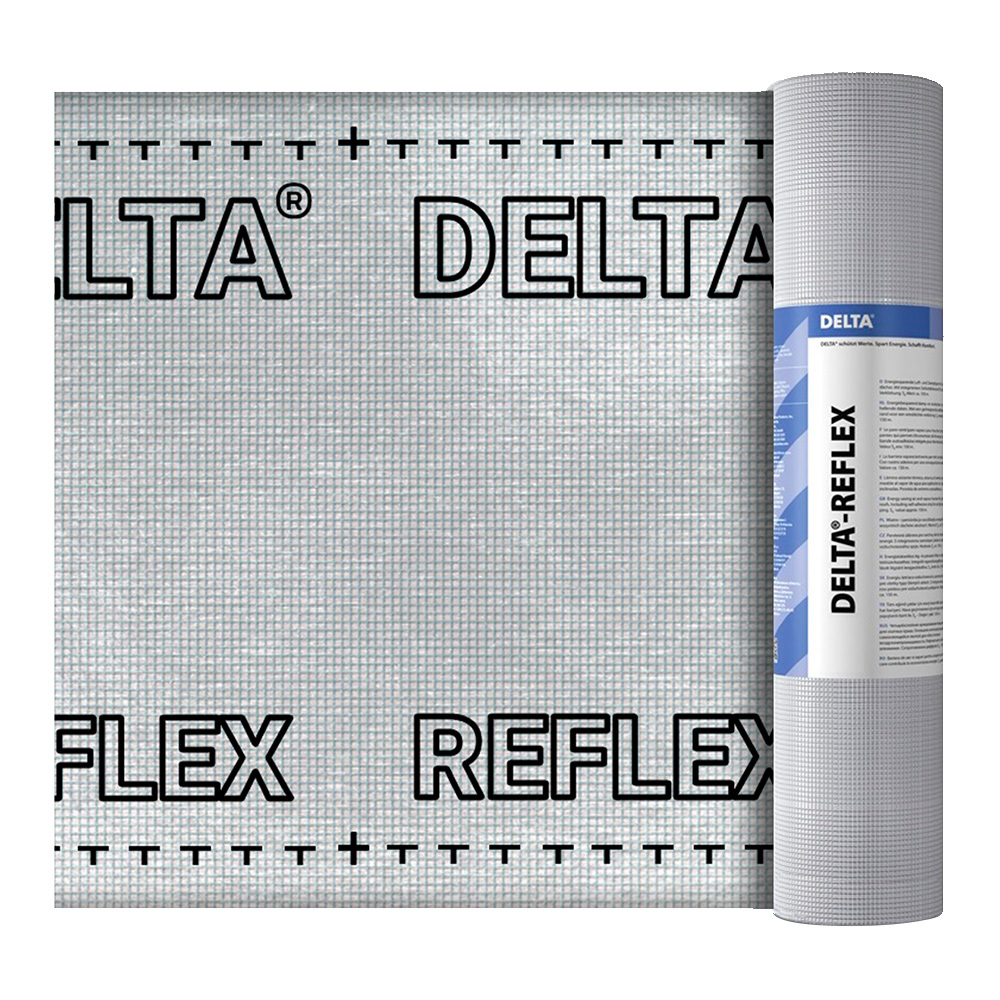 пароизоляционная пленка с рефлексным слоем tegola алюбар 50 Пароизоляция теплоотражающая Delta Reflex 180 г/м2 75 кв.м