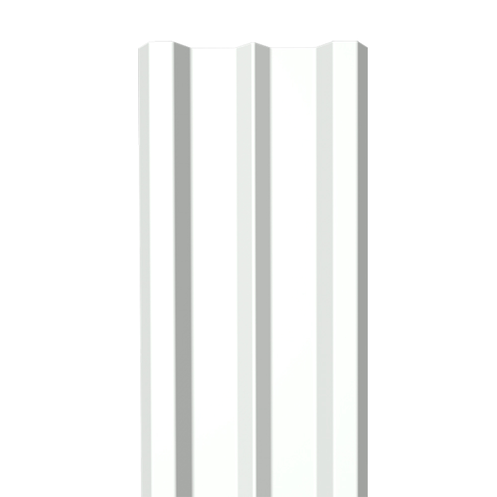 фото Евроштакетник двухсторонний м-образный 0,45 мм 100х2000 мм белый ral 9003 прямой срез таврос
