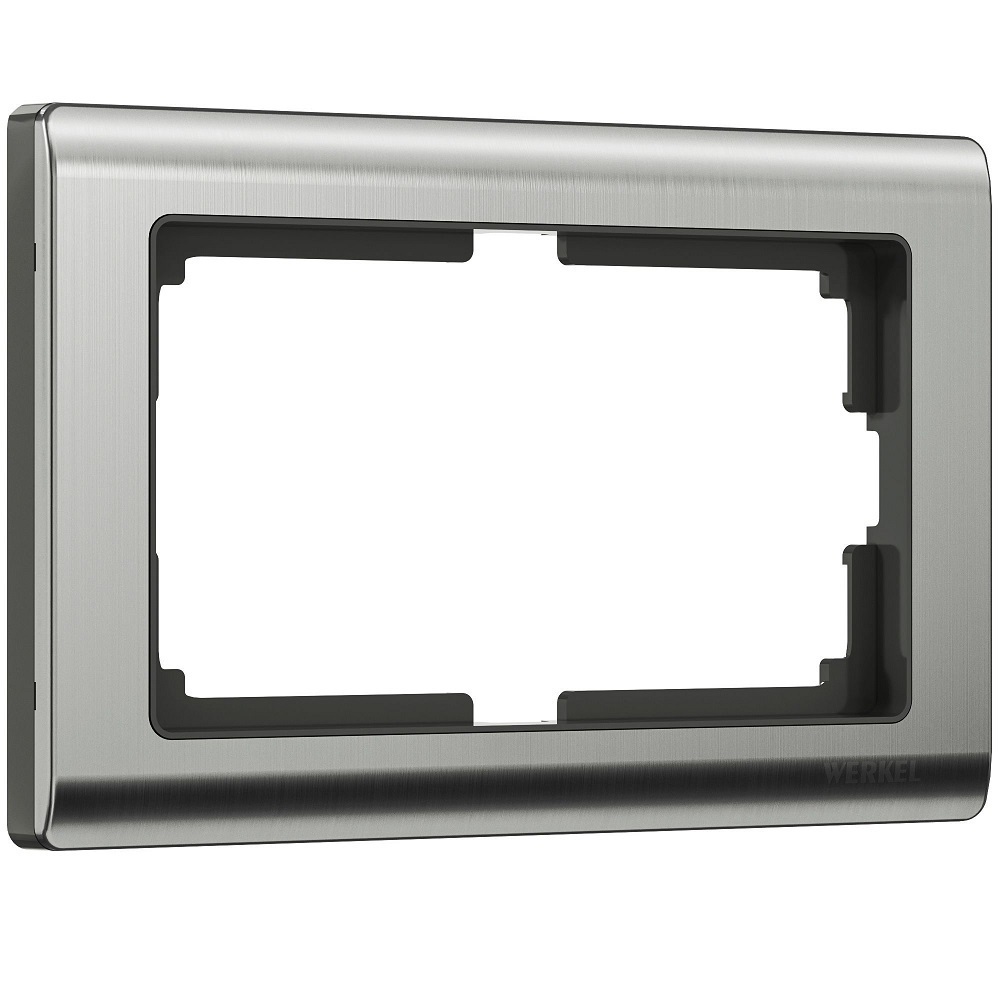 Рамка для двойной розетки Werkel Metallic никель глянцевый (a051003) рамка для двойной розетки werkel metallic w0081602