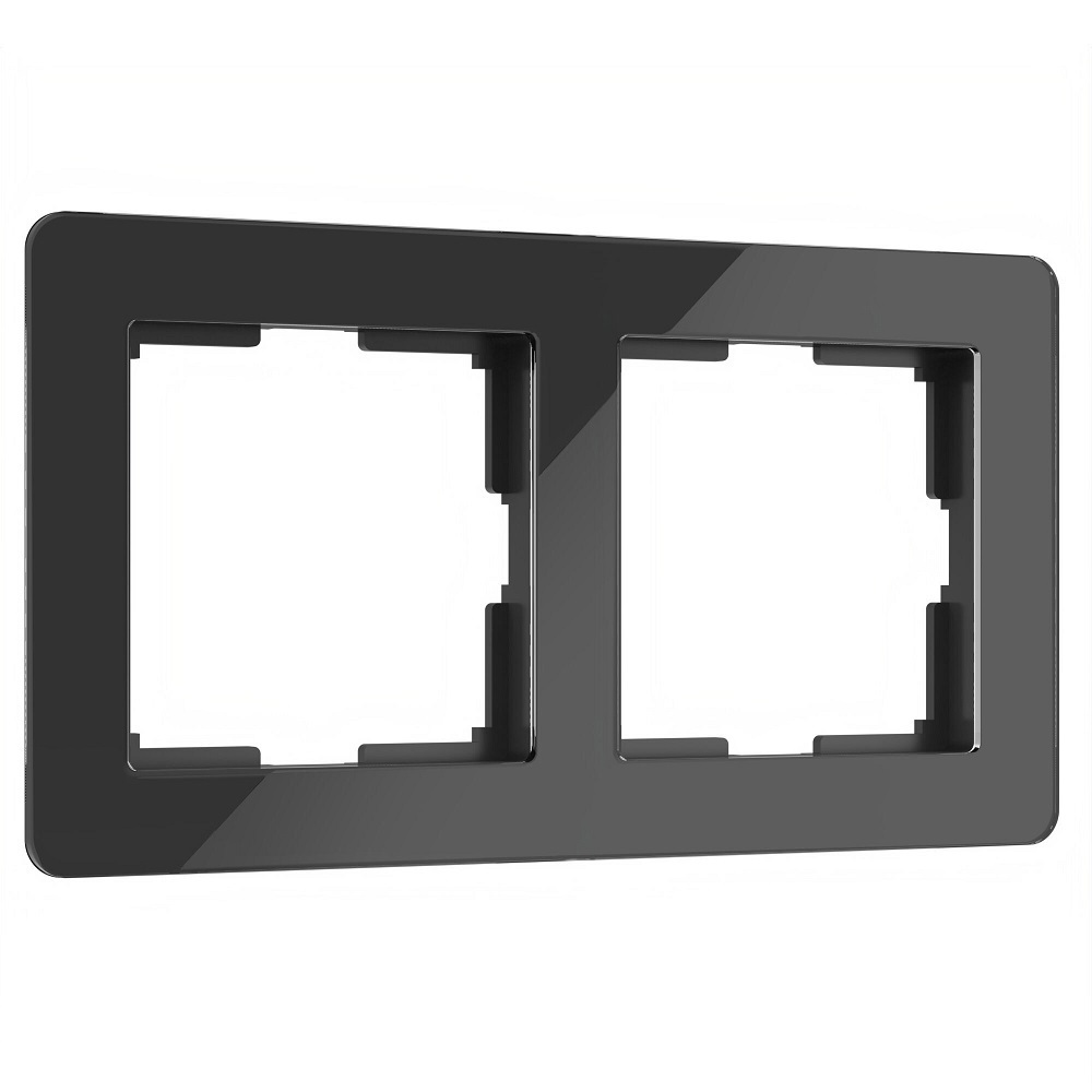 Рамка Werkel Acrylic двухместная черная (a059317) рамка dkc 75012b на 2 2 модуля двухместная черная brava
