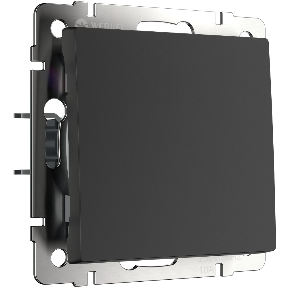 фото Выключатель werkel (a051626) одноклавишный скрытая установка черный матовый ip20 проходной