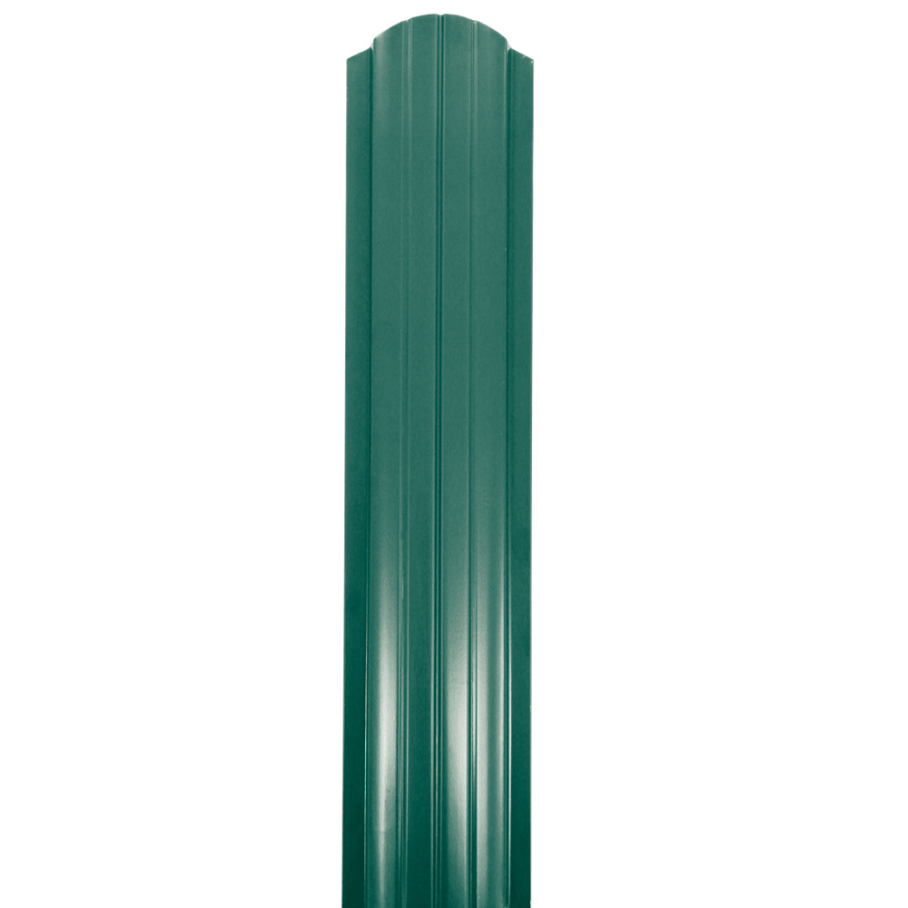 фото Евроштакетник односторонний полукруглый 0,45 мм 105х2000 мм зеленый мох ral 6005 фигурный срез таврос