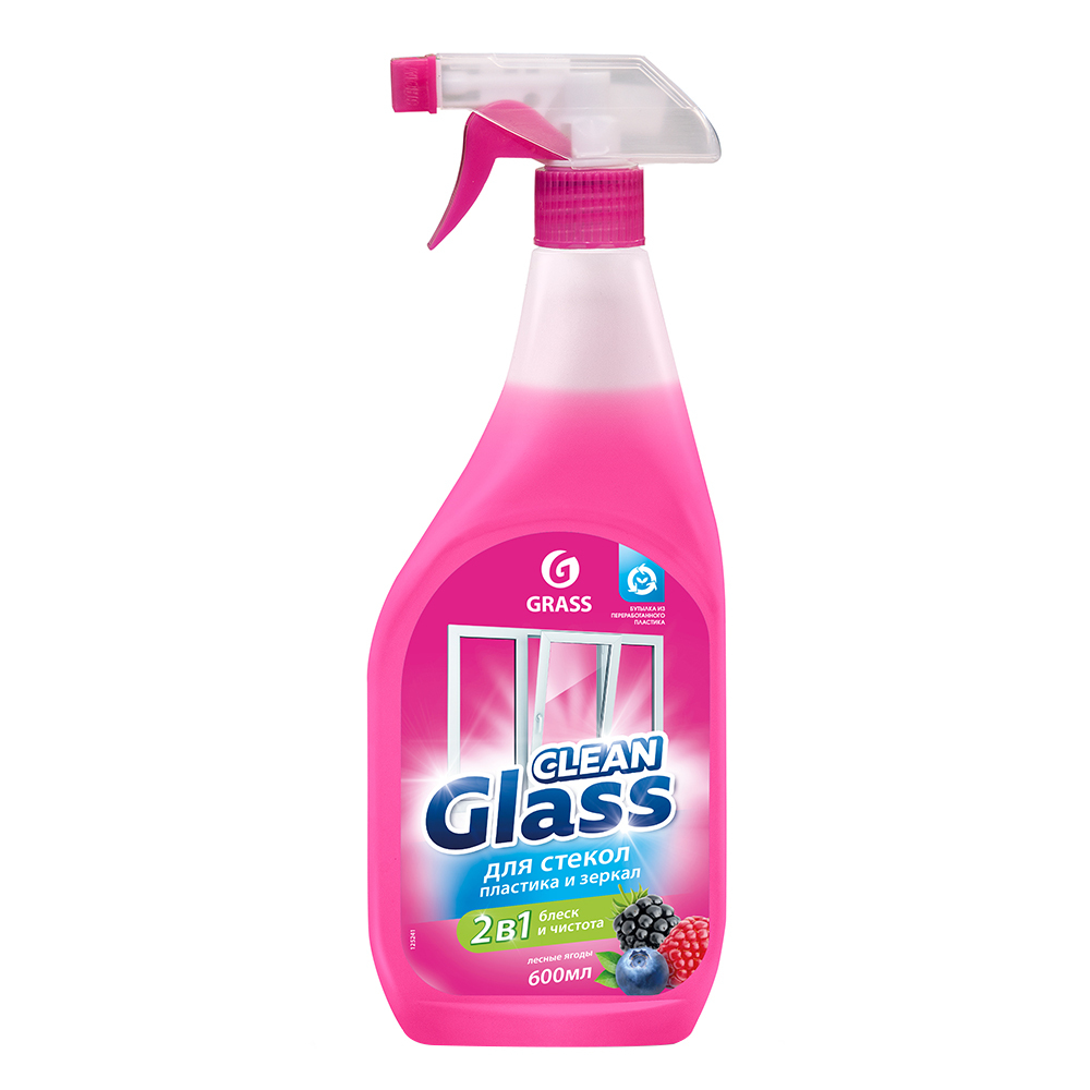 Средство Grass Clean Glass для мытья стекол и зеркал 600 мл лесные ягоды средство для мытья стекол grass clean glass 600 мл