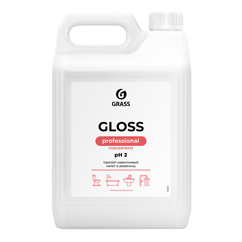 Средство Grass Gloss Concentrate для удаления налета и ржавчины 5 л концентрат средство grass wc gel для удаления налета и ржавчины 5 л