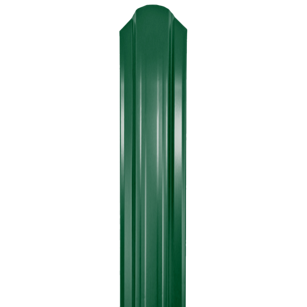 фото Евроштакетник односторонний п-образный 0,45 мм 118х1500 мм зеленый мох ral 6005 фигурный срез таврос
