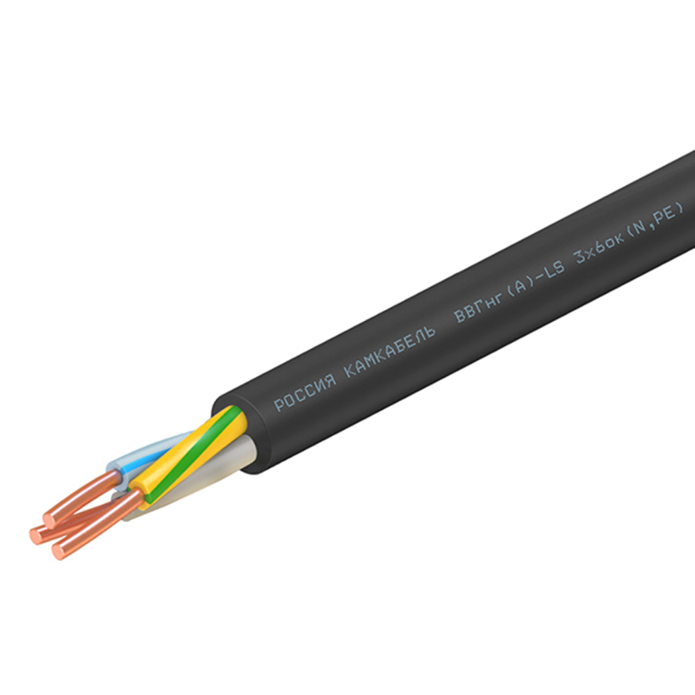 

Кабель Камкабель ВВГнг(А)-LS 3х6 (100 м), Черный