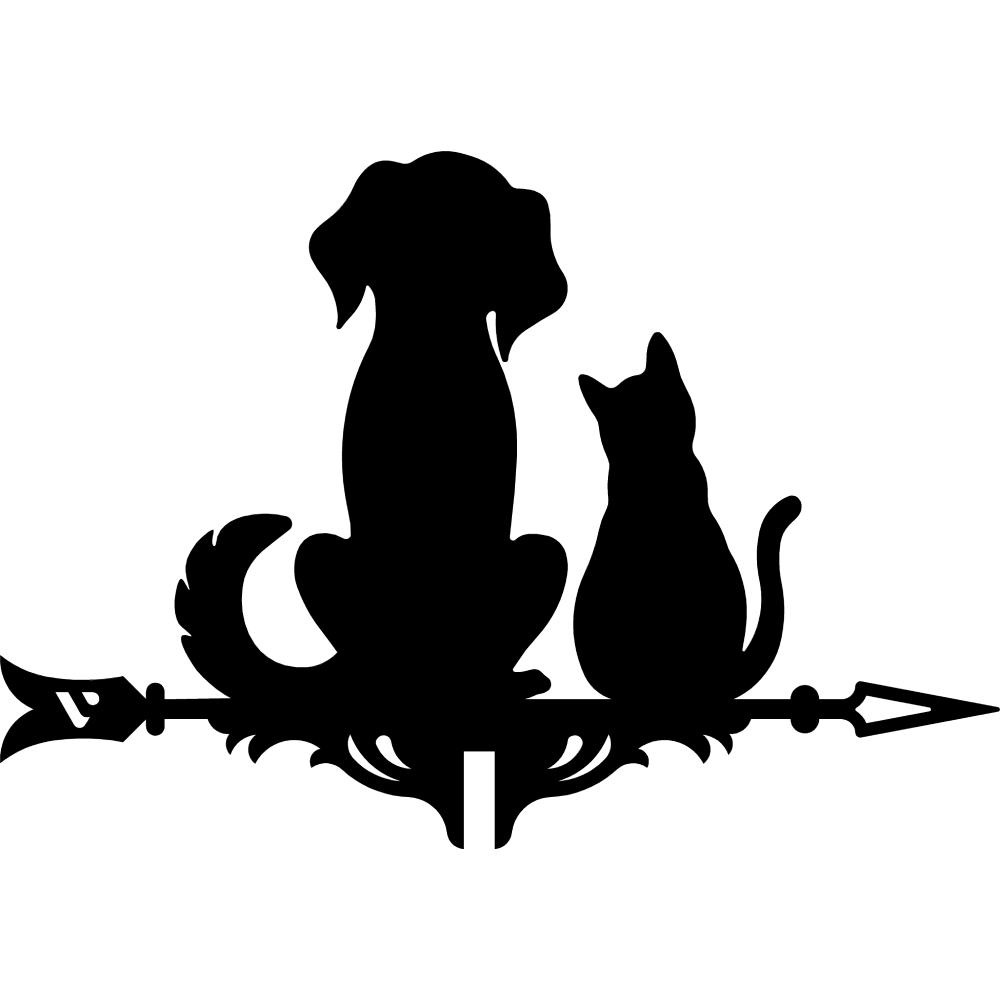 Флюгер Пес и кот 512х356 мм открытая стойка двухрамная 19 32u hyperline ork2a 3268 ral9005 черная ral 9005