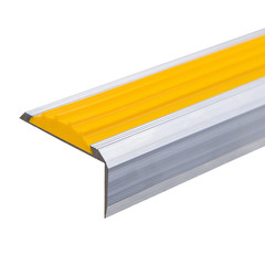 Угловая тактильная лента ПВХ в алюминиевом профиле 1 м желтая (3 шт.)